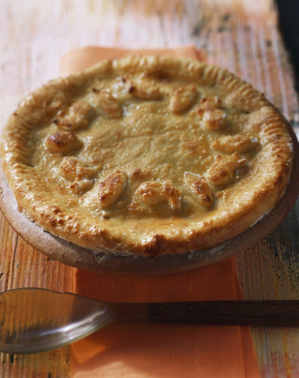 Kartoffelpie mit Fleisch gefüllt