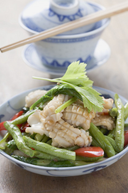 Squid Stir-fry with Beans