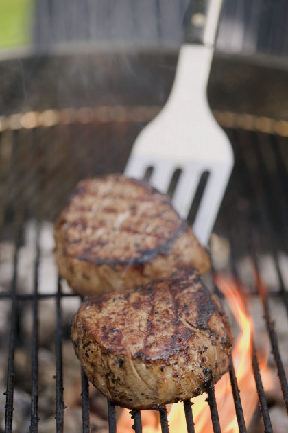 Grilled Fillet Steaks on the Barbecue