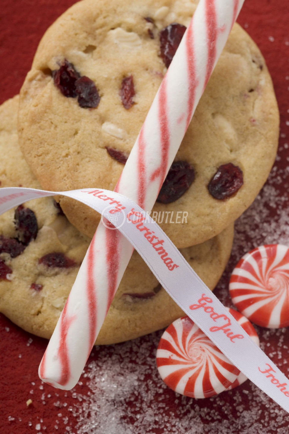 Cranberry cookies, candy cane and mint candies | preview