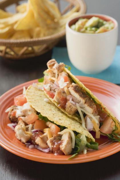 Mexican Chicken and Tomato Tacos
