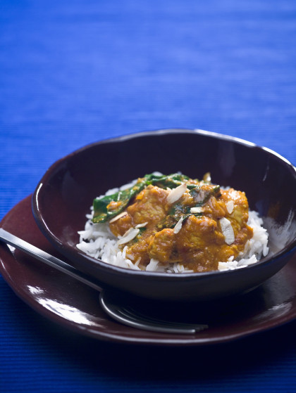 Turkey curry on rice