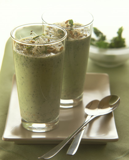 Herb kefir with sprouts