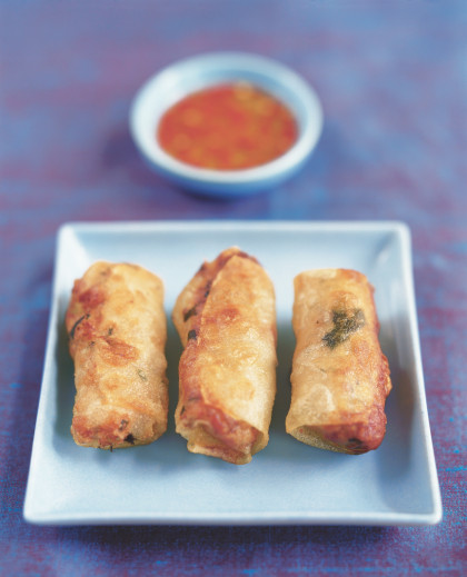 Thai spring rolls with chilli dip