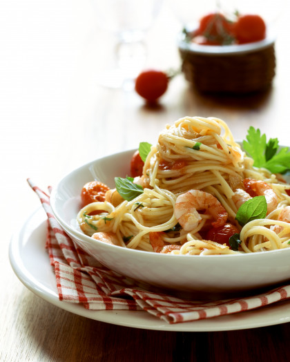 Pasta pasticciata con i scampi - Pasta dish with shrimps