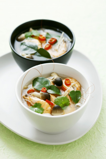 Thai hot and sour soup with shrimp