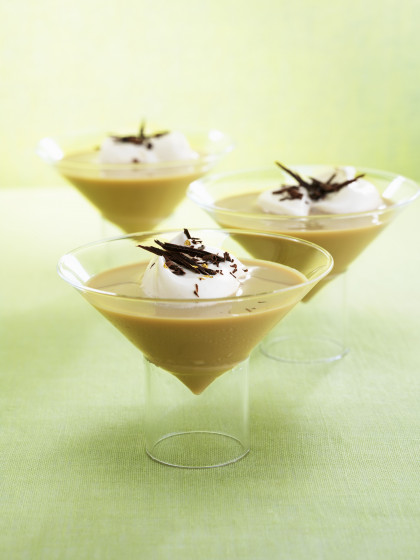 Coffee cocktails with cream and grated chocolate
