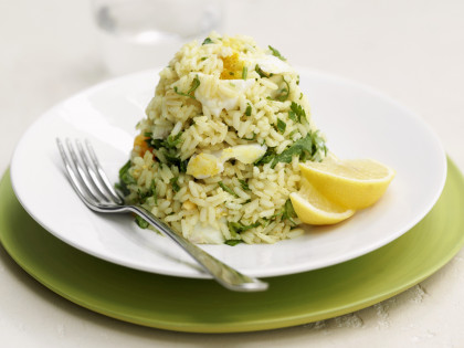 Kedgeree - rice dish with flaked fish and egg, England