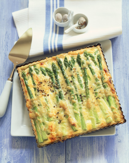 Ricotta-asparagus quiche