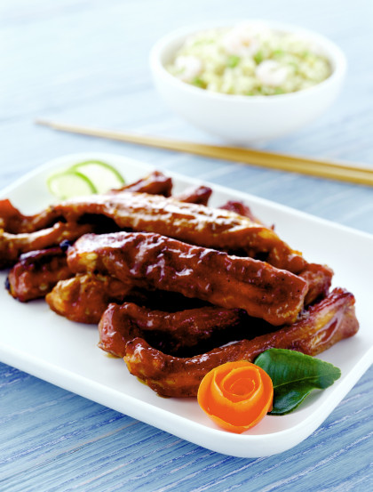 Chinese spare ribs with rice