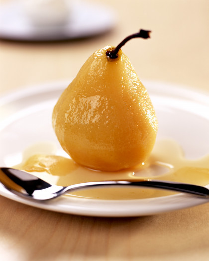 Poached pears with ginger syrup