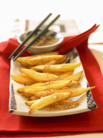 Chinese Sweet Potato Sticks with Sesame Sauce