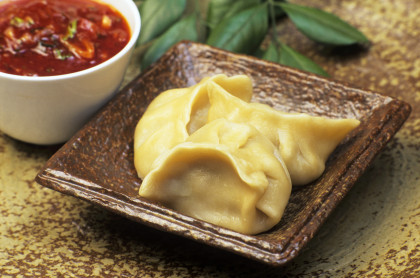 Momos - Steamed dumplings with a meat filling