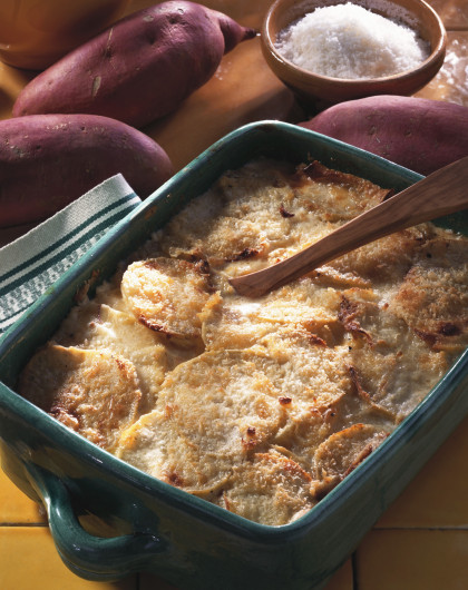 Sweet potato bake with crab meat