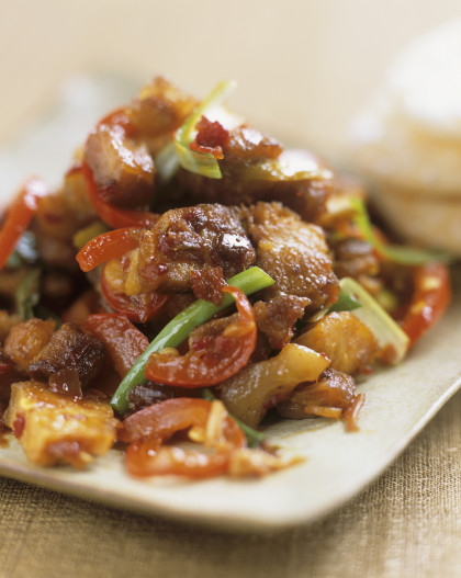 Chinese spiced pork with peppers