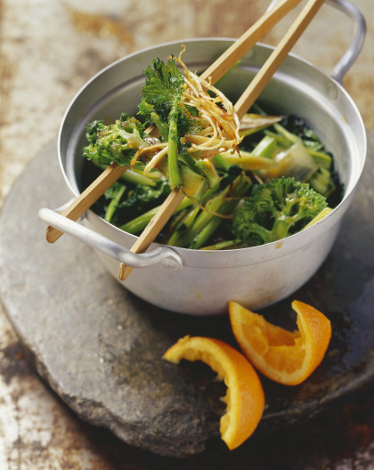 Chinese broccoli with orange