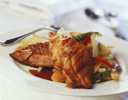 Chinese spiced cod with vegetables