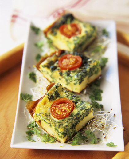 Spinach Frittata with Cherry Tomatoes