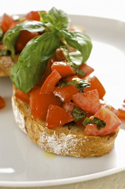 Tomato and basil bruschetta