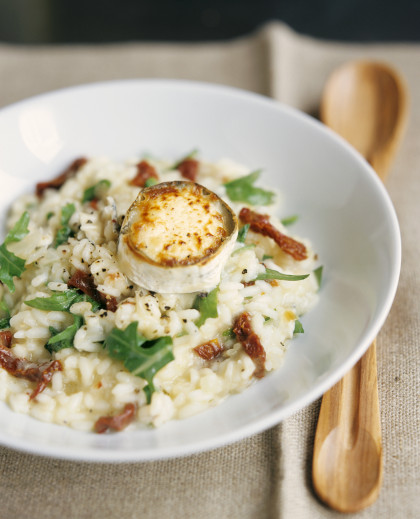 Risotto with goat cheese, sun-dried tomatoes and rocket