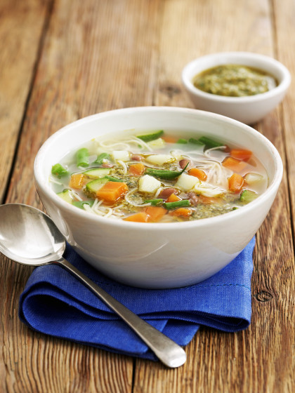 Soupe au Pistou (vegetable soup with pesto, France)
