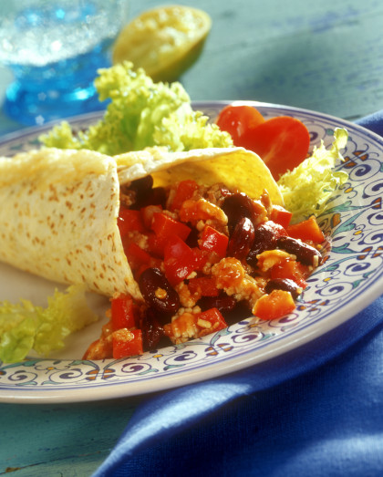 Tex-Mex wrap with mince filling