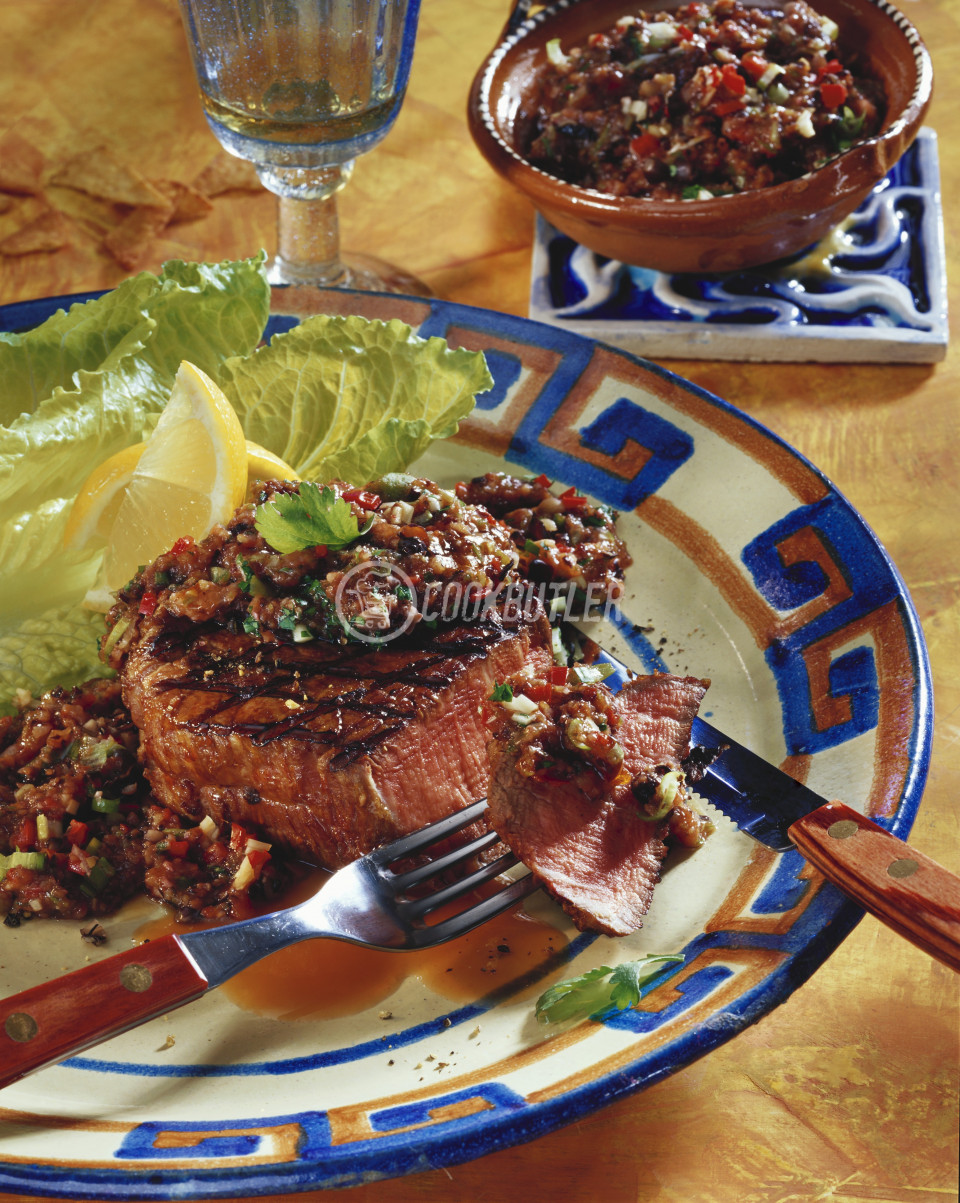 Tequila steaks with bean salsa | preview