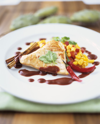 Mexican chicken fillet with spicy chocolate sauce