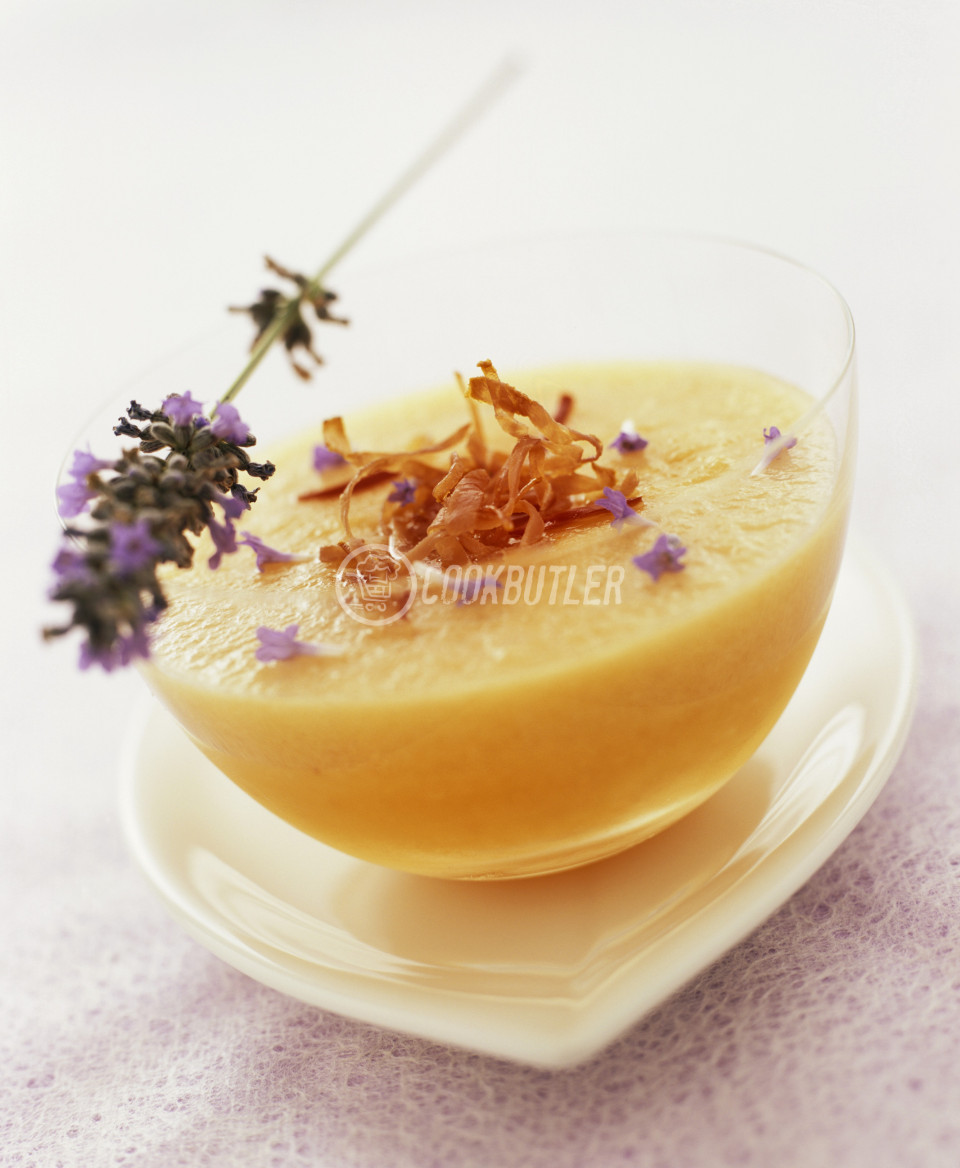 Chilled melon soup with lavender flowers | preview