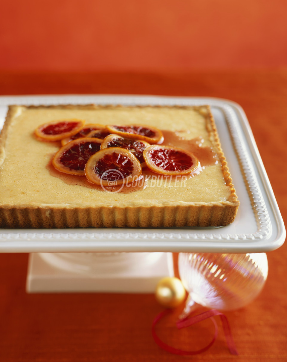 Torta di melarancia (Citrus tart topped with blood orange slices and sauce) | preview