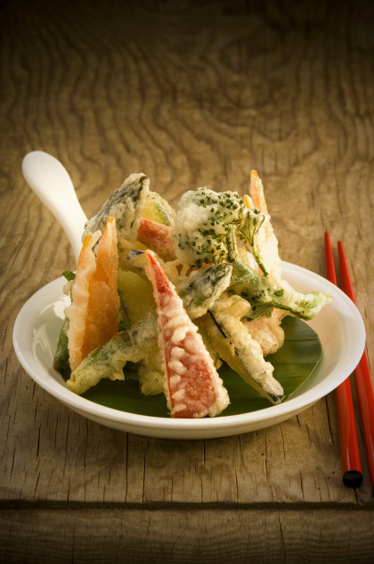 Tempura (vegetables deep-fried in batter, Japan)