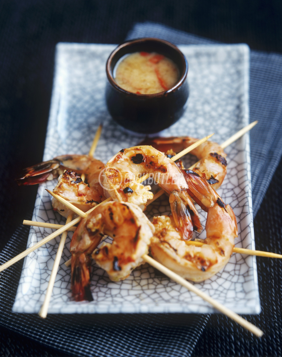 Grilled skewered prawns (Indonesia) | zoom - preview