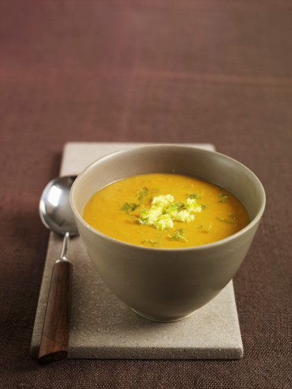 Spicy sweet potato soup with ginger