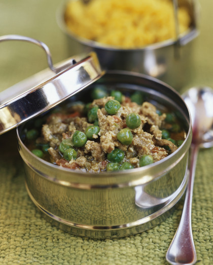 Keema matar (minced lamb with peas, India)