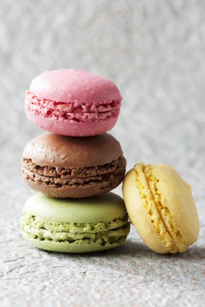 Different coloured macarons