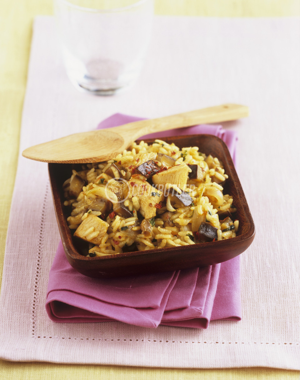 Turkey, aubergine and chilli risotto with port | preview