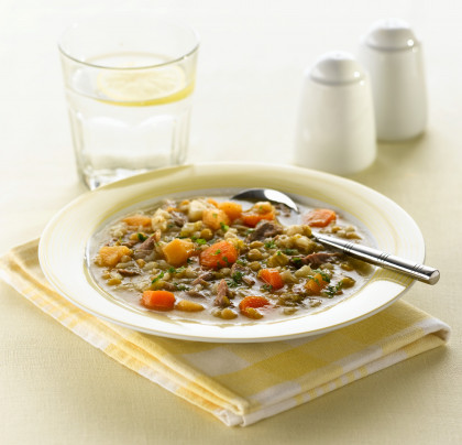 Scotch stock (Barley soup with vegetables and lamb, Scotland)