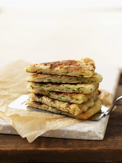 Chinese pancakes with spring onions