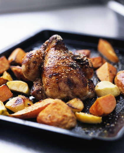 Roast chicken with vegetables