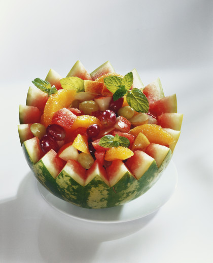 Fruit salad in a melon