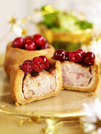 Pork pie with cranberries for Christmas
