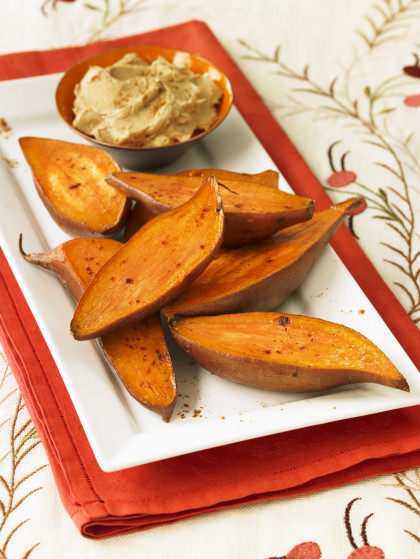 Roasted sweet potatoes with cinnamon butter