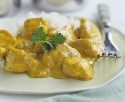 Indian chicken korma (chicken in almond curry sauce)