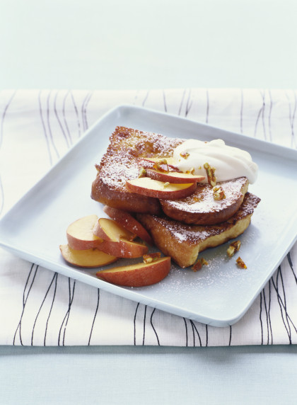 French toast with peaches