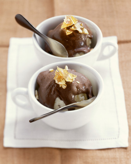 Tartufo (Vanilla Ice Cream with Chocolate Glaze and Praline)