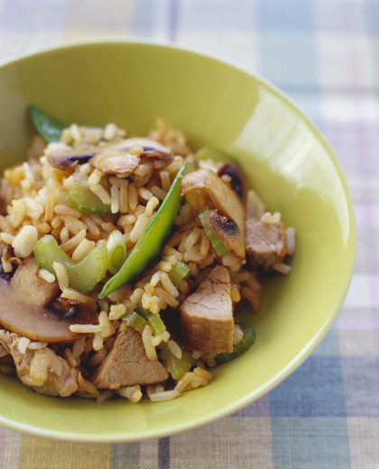 Pork and Vegetable Stir Fry with Rice