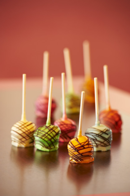 Cheesecake Lollipops with Chocolate Drizzles
