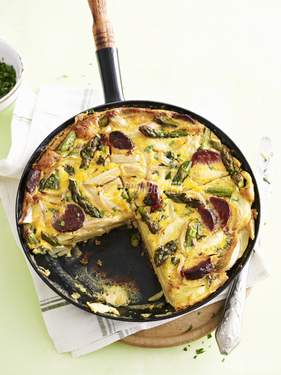 Spanish tortilla with asparagus and chorizo (gluten-free) | preview
