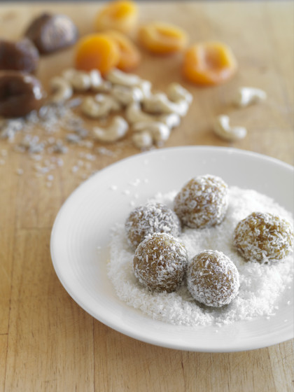 Sugar free Fruit truffle balls with dessicated coconut (for diabetics)