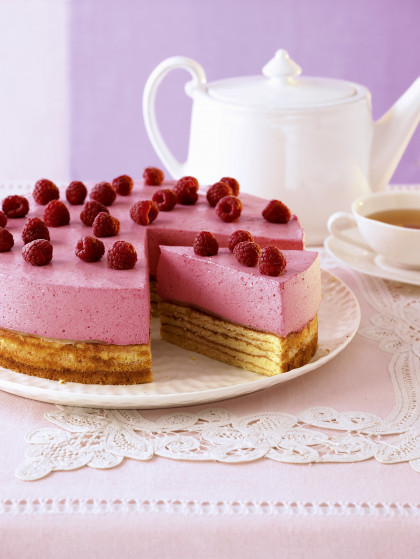 Raspberry Baumkuchen (German layer cake)